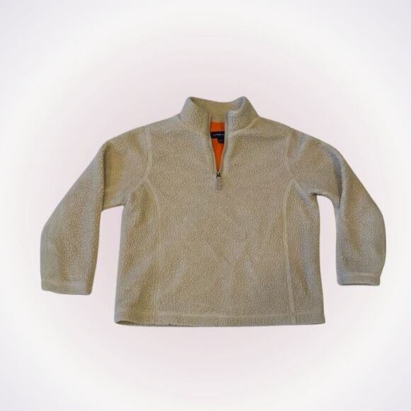 Land's End neutral tan faux shearling quarter zip | Sz S - Picture 1 of 5